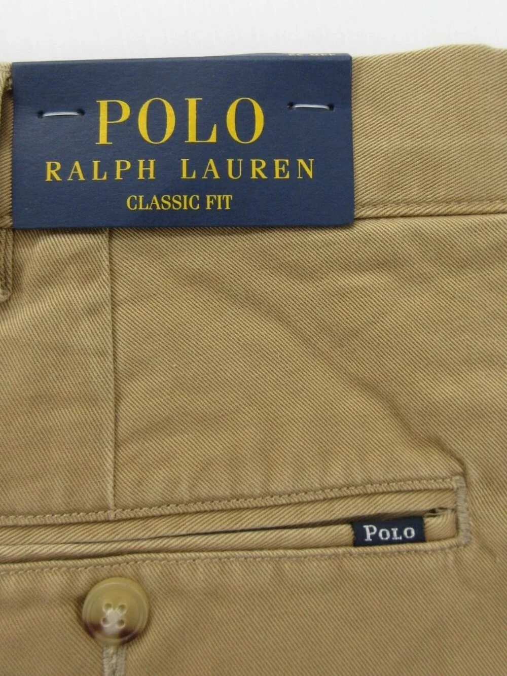 Polo Ralph Lauren Pants 44X32 Khaki Chino Classic Fit Trousers Canvas